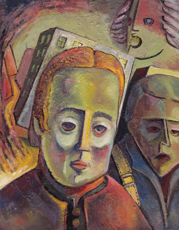 "The Departure". Enamel on board, © Copyright Elizabeth G. Brown, 2011 All rights reserved